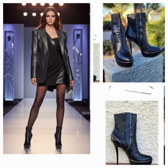 GUCCI Leather‎ Zipper Platform Pumps
